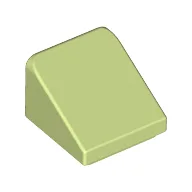 Brick Sloped 30° 1 x 1 x 2/3 (Cheese Slope) / Yellowish Green