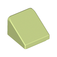 Lego Brick Sloped 30° 1 x 1 x 2/3 (Cheese Slope) / Yellowish Green