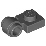Plate Special 1 x 1 with Clip Light, Bar Hole [Thick Ring] / Dark Bluish Gray
