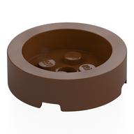 Lego Brick Round 4 x 4 with Recessed Center / Reddish Brown