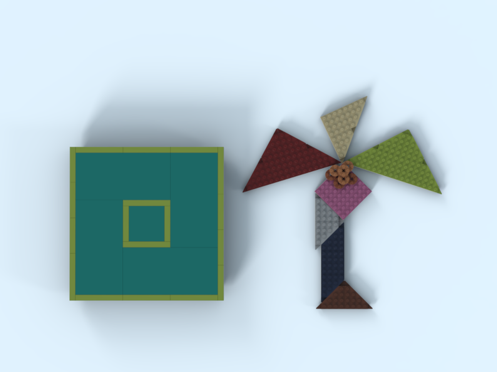 LEGO Tangram (Seven-Piece Puzzle) ---- coconut tree