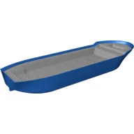 Boat 74 x 18 x 7 with Light Bluish Gray Deck [Complete Assembly] / Blue