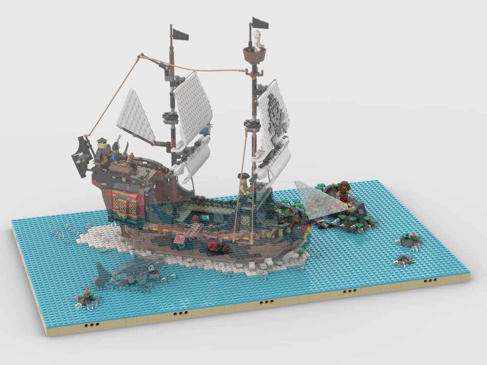 Lego Pirates Diorama - Display for set 31109 - Pirate Ship