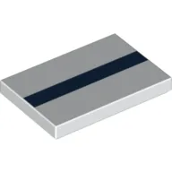 Tile 2 x 3 with Dark Blue Line/Stripe Print / White