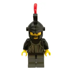Knight (Fright Knights) - Black Helmet, Red Triple-Plume