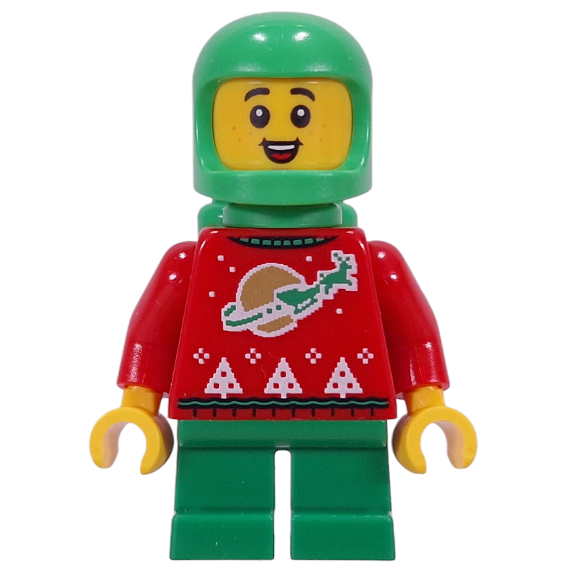 Lego Elf - Red Torso, Green Legs, Space Helmet