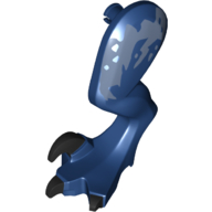 Lego Animal Body Part, Dinosaur, Raptor Leg, Left, with Pin, Black Claws, Gray Stripes / Dark Blue