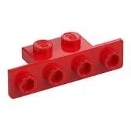 Bracket 1 x 2 - 1 x 4 [Rounded Corners at Bottom, Square Corners at Top] / Red