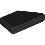 Tile 1 x 2 with Stud Notch Left / Black