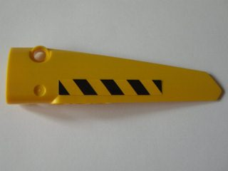 Lego Technic, Panel Fairing # 5 Long Smooth, Side A with Black and Yellow Danger Stripes Pattern (Sticker) - Set 8043
