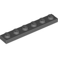 Lego Plate 1 x 6 / Dark Bluish Gray