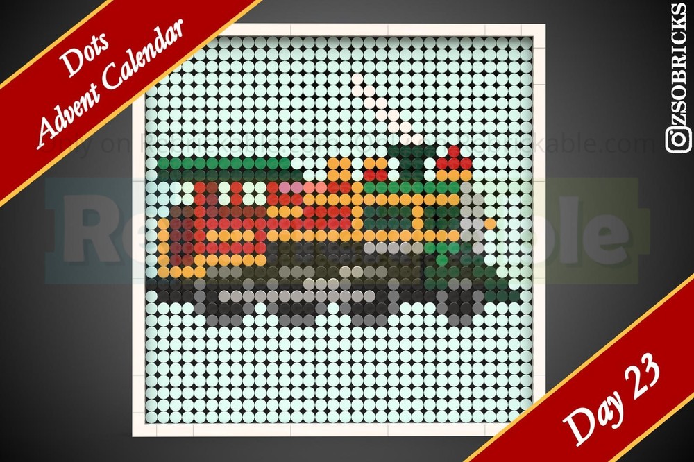 Lego Day 23 - Toy Train Engine - Dots Advent Calendar