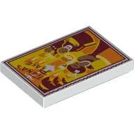 Tile 2 x 3 with Dark Red/Orange Painting Print / White