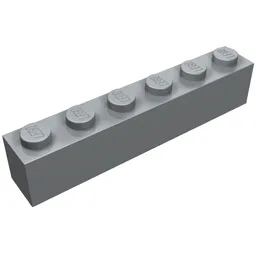 Brick 1 x 6 / Pearl Light Gray