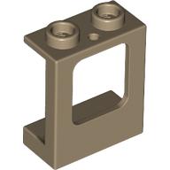 Lego Window 1 x 2 x 2 Plane, Hollow Studs, Single Hole Top and Bottom for Glass / Dark Tan