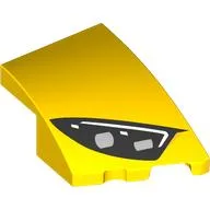 Slope Curved 3 x 2 with Stud Notch Right with Headlight print / Yellow