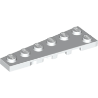 Lego Wedge Plate 6 x 2 Left / White