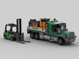 Cargo Flatbed Truck & Forklift