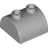 Brick Curved 2 x 2, Two Top Studs / Light Bluish Gray
