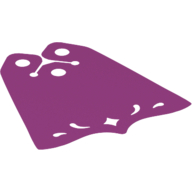Lego Neckwear Cape, Pointed Center at Bottom, 3 Top Holes, Swirl and Diamond Shape Holes [Plain] / Magenta