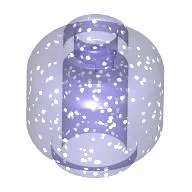 Minifig Head [Plain] [Vented Stud - 2 Holes] / Glitter Trans-Purple