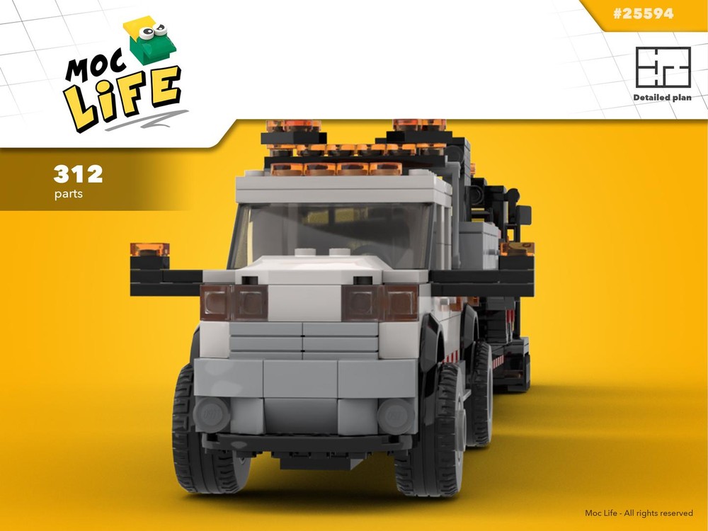 Lego Ram 3500 quad cab long bed with Bobcat and Kubota