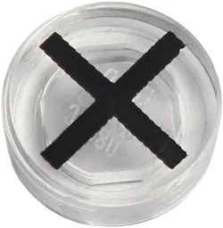 Tile, Round 1 x 1 with Black 'X' Pattern