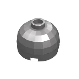 Brick Round 2 x 2 Dome Top, Hollow Stud / Flat Silver