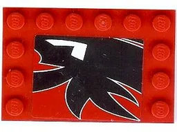 Tile, Modified 4 x 6 with Studs on Edges with Black Togokahn Pattern (Sticker) - Set 8159