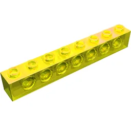 Technic Brick 1 x 8 [7 Pin Holes] / Trans-Yellow