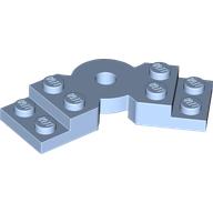 Lego Plate Angled 2 x 2 with Step and Hole in Center / Bright Light Blue