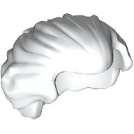 Lego Hair Swept Back with Widow's Peak Chin-Length and Bushy in Back / White