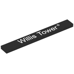 Tile 1 x 8 with 'Willis Tower' Print / Black