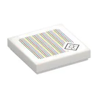 Tile 2 x 2 with Shy Boo and Barcode Print (Sticker) / White
