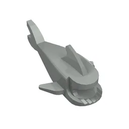 Animal Body Part, Shark Body, without Bottom Tube / Light Gray