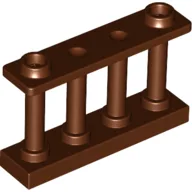 Fence Spindled 1 x 4 x 2 [2 Top Studs] / Reddish Brown
