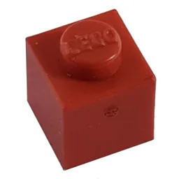 Modulex Brick 1 x 1 with LEGO on Stud / Modulex Red