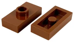 Plate Special 1 x 2 with 1 Stud without Groove (Jumper) / Reddish Brown