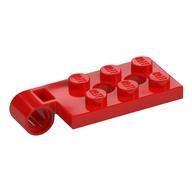 Lego Hinge Plate 2 x 4 with Pin Hole with 2 Holes - Top / Red