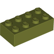 Lego Brick 2 x 4 / Olive Green