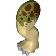 Lego Animal Body Part, Dinosaur, Triceratops Leg, Left, Rear / Hind, with Pin, Light Bluish Gray Nails and Reddish Brown and Olive Green Print / Tan