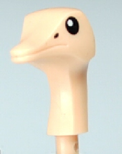 Lego Animal Body Part, Ostrich Head with Black Eyes and Nostril Print / Light Nougat