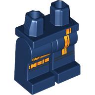 Lego Hips and Dark Blue Legs with Yellow/Orange Straps print / Dark Blue