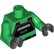 Lego Torso Rebel A-wing Pilot Print, Green Arms, Black Hands / Green