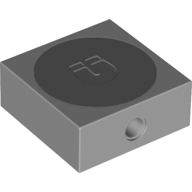 Lego Brick Special 4 x 4 x 1 1/3 with Magnet with Dark Bluish Gray Circle, Embossed Magnet Pattern / Light Bluish Gray