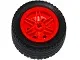 Wheel 30.4mm D. x 20mm with No Pin Holes and Reinforced Rim with Black Tire 43.2 x 22 ZR (56145 / 44309) / Red