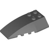 Lego Brick Wedged, Curved 6 x 4 Triple / Dark Bluish Gray