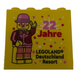 Brick 2 x 4 x 3 with 'LEGOLAND Deutschland Resort 22 Jahre' Print / Yellow