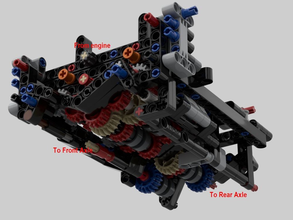 Lego 5speed+R Gearbox with Transfer Case 4wd