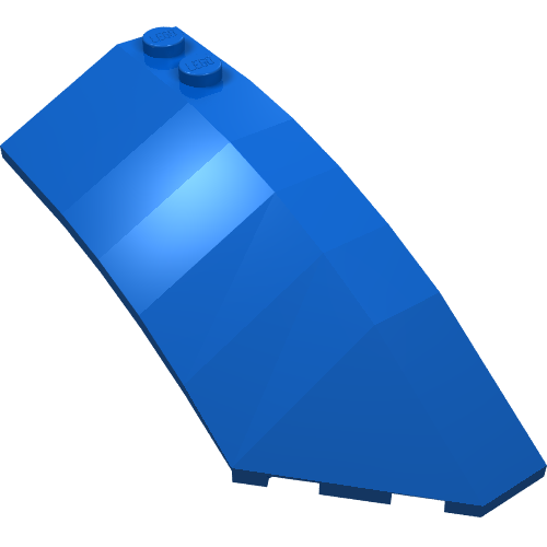Lego Brick Wedged, Curved 8 x 3 x 2 Open Right / Blue